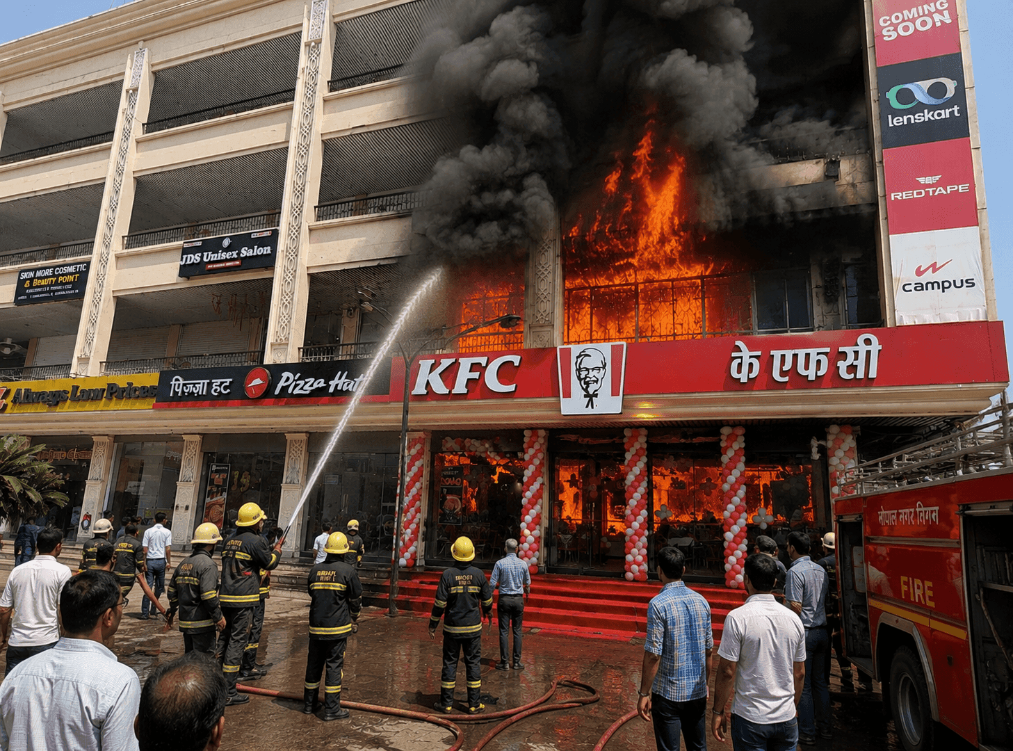 भोपाल करोंद बिल्डिंग आग